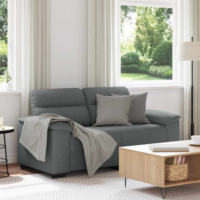 Casa si Gradina - Mobilier - Canapele si coltare - Canapele - Canapea cu 2 locuri, tesatura gri inchis, 120 cm - Infinity.ro