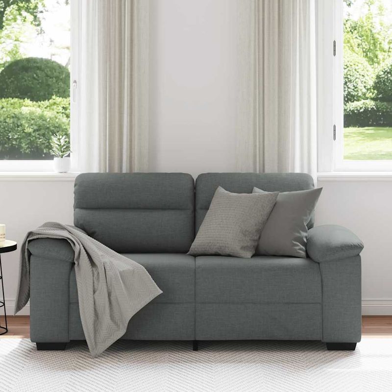 Casa si Gradina - Mobilier - Canapele si coltare - Canapele - Canapea cu 2 locuri, tesatura gri inchis, 120 cm - Infinity.ro