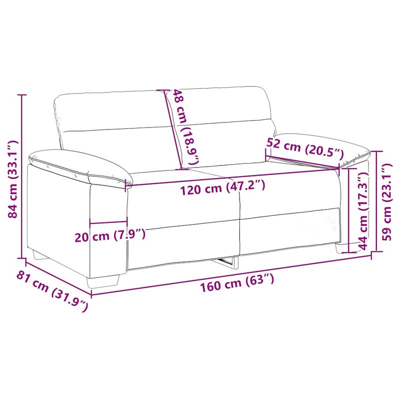 Casa si Gradina - Mobilier - Canapele si coltare - Canapele - Canapea cu 2 locuri, tesatura gri inchis, 120 cm - Infinity.ro