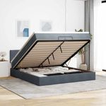 Casa si Gradina - Mobilier - Paturi si accesorii - Paturi - Cadru de pat otoman cu saltele Gri inchis 200x200cm catifea - Infinity.ro
