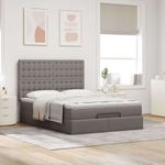 Casa si Gradina - Mobilier - Paturi si accesorii - Paturi - Cadru de pat otoman cu saltea Taupe 140x190cm Material - Infinity.ro