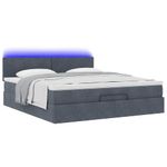 Casa si Gradina - Mobilier - Paturi si accesorii - Paturi - Cadru de pat otoman cu saltele Gri inchis 200x200cm catifea - Infinity.ro