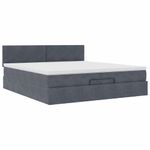 Casa si Gradina - Mobilier - Paturi si accesorii - Paturi - Cadru de pat otoman cu saltele Gri inchis 200x200cm catifea - Infinity.ro