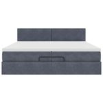 Casa si Gradina - Mobilier - Paturi si accesorii - Paturi - Cadru de pat otoman cu saltele Gri inchis 200x200cm catifea - Infinity.ro