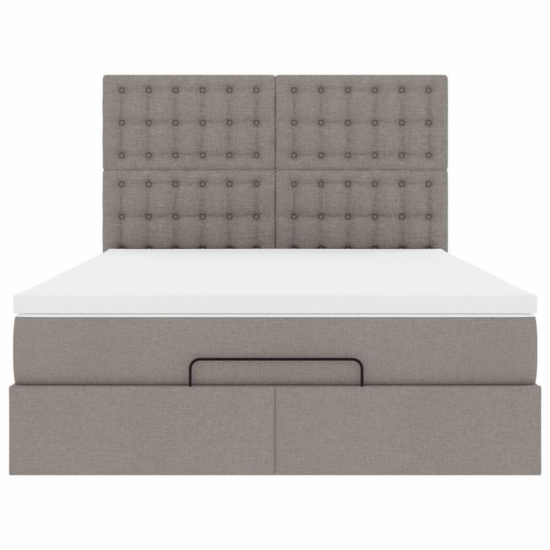 Casa si Gradina - Mobilier - Paturi si accesorii - Paturi - Cadru de pat otoman cu saltea Taupe 140x190cm Material - Infinity.ro