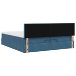 Casa si Gradina - Mobilier - Paturi si accesorii - Paturi - Cadru de pat otoman cu saltea albastru inchis 200x200cm catifea, model design simplu - Infinity.ro