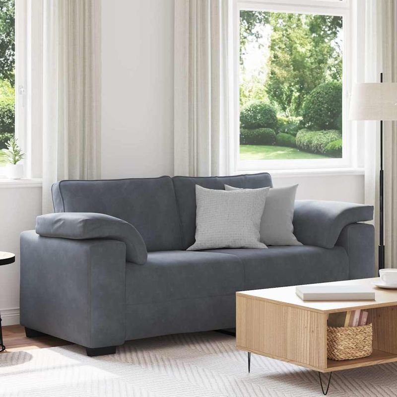 Casa si Gradina - Mobilier - Canapele si coltare - Canapele - Canapea lovesea gri inchis 140 cm catifea - Infinity.ro