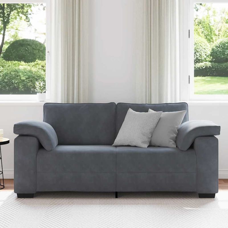 Casa si Gradina - Mobilier - Canapele si coltare - Canapele - Canapea lovesea gri inchis 140 cm catifea - Infinity.ro