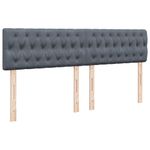 Casa si Gradina - Mobilier - Paturi si accesorii - Paturi - Cadru de pat otoman cu saltea gri inchis 200x200 cm catifea, model design cu nasturi - Infinity.ro
