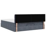 Casa si Gradina - Mobilier - Paturi si accesorii - Paturi - Cadru de pat otoman cu saltea gri inchis 200x200 cm catifea, model design cu nasturi - Infinity.ro