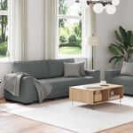 Casa si Gradina - Mobilier - Seturi de mobilier - Seturi living - Set de canapele cu perne, 2 piese, gri inchis, textil - Infinity.ro