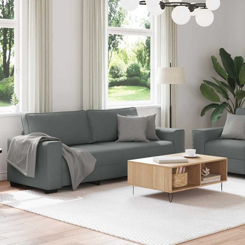 Casa si Gradina - Mobilier - Seturi de mobilier - Seturi living - Set de canapele cu perne, 2 piese, gri inchis, textil - Infinity.ro