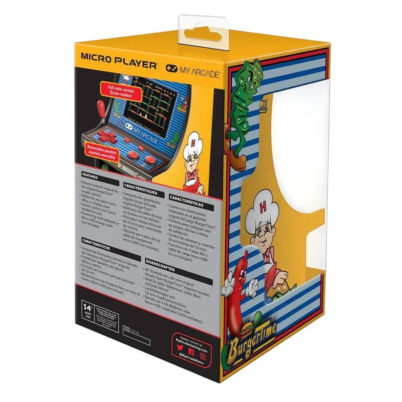PC, gaming si accesorii - Gaming - Console gaming - Consola portabila, My Arcade, BURGERTIME™ MICRO PLAYER - Infinity.ro
