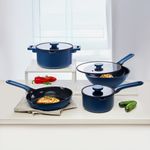 Casa si Gradina - Bucatarie si vesela - Vase pentru gatit - Oale si cratite - Cratita cu capac AMBITION Cobalt, 18cm, 1.9L, invelis Qualum Ceramic - Infinity.ro