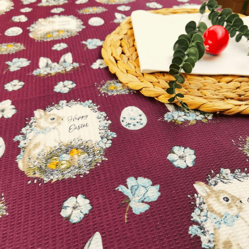 Casa si Gradina/Textile si covoare/Textile bucatarie/Fete de masa - Fata de masa Kotonia Home, Paste, 100% bumbac, tesatura gofrata, Mov, 160x160 cm - Infinity.ro