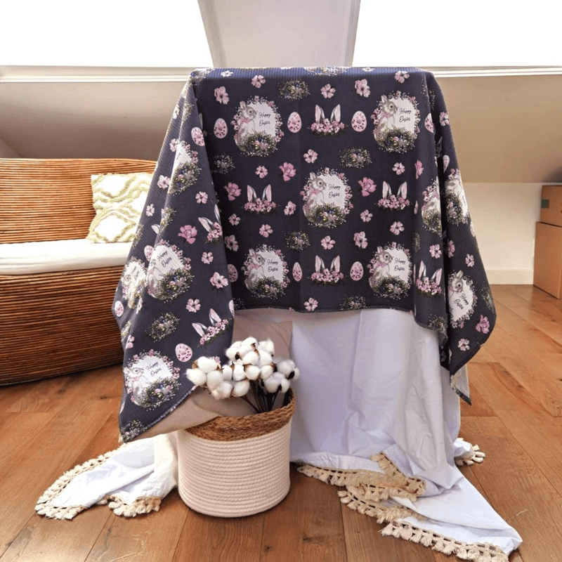 Casa si Gradina - Textile si covoare - Textile bucatarie - Fete de masa - Fata de masa Kotonia Home, Paste, 100% bumbac, tesatura gofrata, gri antracit, 160x160 cm - Infinity.ro