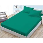 Casa si Gradina - Textile si covoare - Lenjerii de pat - Cearceafuri de pat - Husa de pat si 2 fete de perna, cu elastic, Sonia-Home, Damasc, 2 persoane, Uni, 180x200cm, Verde Iarba - Infinity.ro