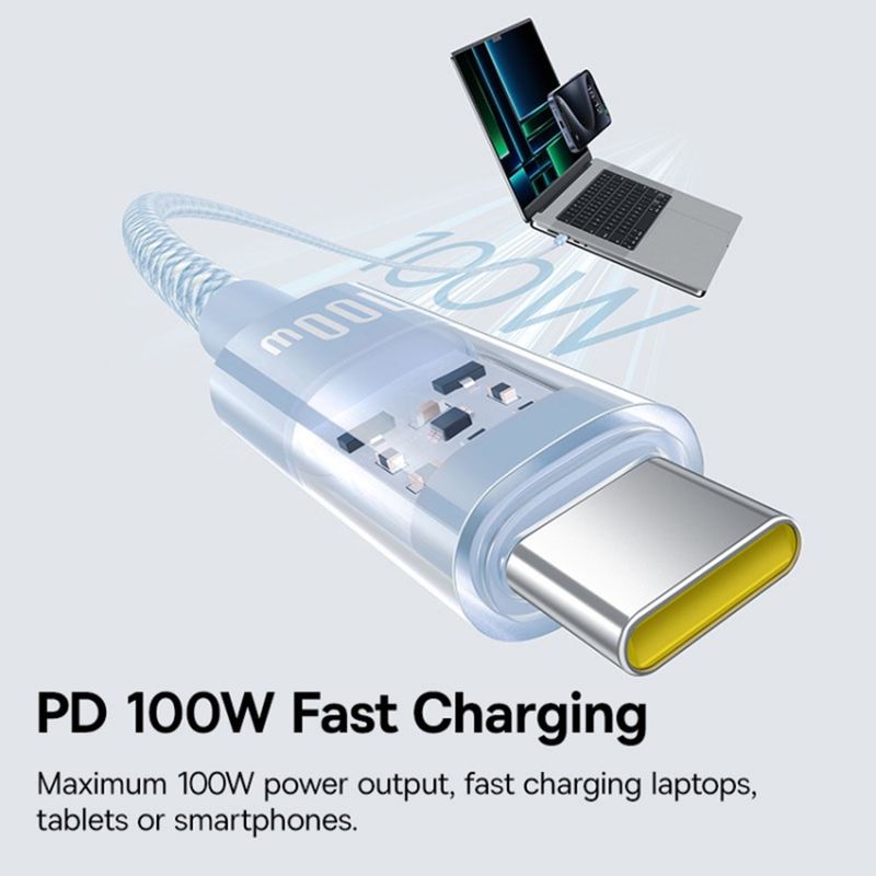 Laptop, Telefoane si Tablete - Telefoane mobile si accesorii - Accesorii Telefoane - Cabluri si adaptoare telefoane - Cablu USB-C la Type-C, Super Fast Charging 100W, 2m - Baseus Gem (P10373000311-01) - Albastru - Infinity.ro