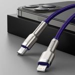 Laptop, Telefoane si Tablete - Telefoane mobile si accesorii - Accesorii Telefoane - Cabluri si adaptoare telefoane - Cablu Type-C to Lightning, Fast Charging PD20W, 480Mbps, 2.4A, 1m - Baseus Cafule Series Metal (CATLJK-A05) - Mov - Infinity.ro