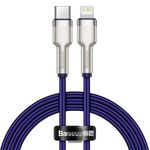Laptop, Telefoane si Tablete - Telefoane mobile si accesorii - Accesorii Telefoane - Cabluri si adaptoare telefoane - Cablu Type-C to Lightning, Fast Charging PD20W, 480Mbps, 2.4A, 1m - Baseus Cafule Series Metal (CATLJK-A05) - Mov - Infinity.ro
