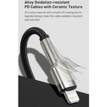 Laptop, Telefoane si Tablete - Telefoane mobile si accesorii - Accesorii Telefoane - Cabluri si adaptoare telefoane - Cablu Type-C to Lightning, Fast Charging PD20W, 480Mbps, 2.4A, 1m - Baseus Cafule Series Metal (CATLJK-A05) - Mov - Infinity.ro