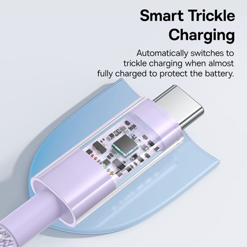 Laptop, Telefoane si Tablete - Telefoane mobile si accesorii - Accesorii Telefoane - Cabluri si adaptoare telefoane - Cablu USB-C la Type-C, Super Fast Charging 100W, 1m - Baseus Gem (P10373000511-00) - Mov - Infinity.ro