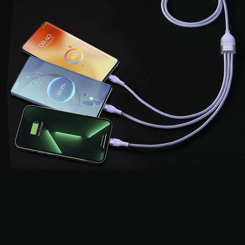 Laptop, Telefoane si Tablete - Telefoane mobile si accesorii - Accesorii Telefoane - Cabluri si adaptoare telefoane - Cablu de Date 3in1, USB, 66W, 1.2m - Baseus Flash Series 2 (CASS040005) - Mov - Infinity.ro
