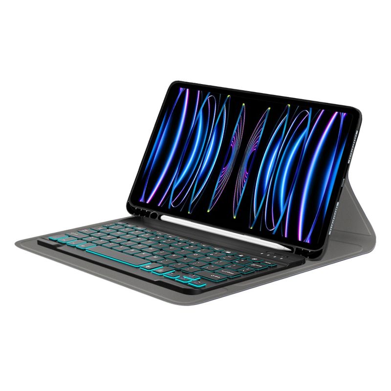 Laptop, Telefoane si Tablete - Tablete si accesorii tablete - Accesorii Tablete - Huse tablete - Husa cu Tastatura pentru iPad Pro 11 (2018 / 2020 / 2021 / 2022) - Techsuit CozyTab Case - Negru - Infinity.ro
