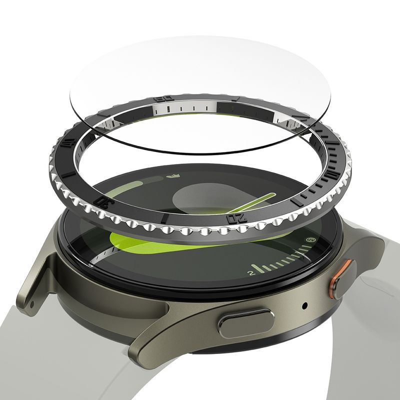 Laptop, Telefoane si Tablete - Wearables si gadgeturi - Wearables - Smartwatch-uri - Rama Premium pentru Samsung Galaxy Watch7A 40mm - Ringke Bezel Styling - Negru Pattern3 (CB-GW7-40-96) - Infinity.ro