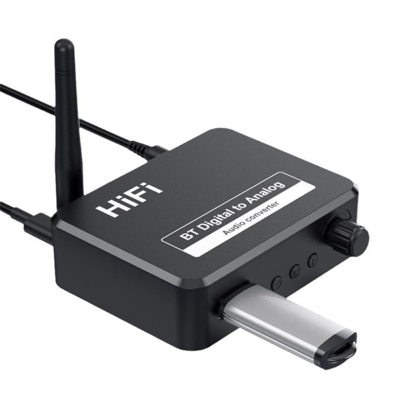 PC, gaming si accesorii - Retelistica - Wireless - Antene retelistica si accesorii - Convertor Audio Digital la Analog Techstar® OT13, Compatibil Bluetooth 5.1, USB, AUX 3.5 mm, Cablu audio optic, RCA - Infinity.ro