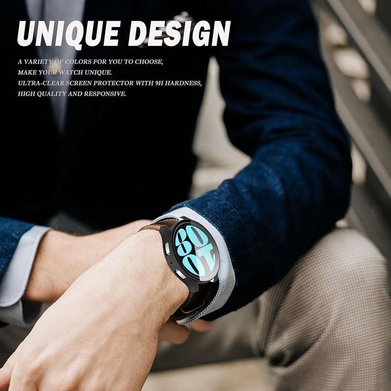 Laptop, Telefoane si Tablete - Wearables si gadgeturi - Wearables - Smartwatch-uri - Husa pentru Samsung Galaxy Watch6 (40mm) + Folie - Techsuit Defense360 Pro - Negru - Infinity.ro