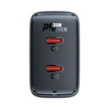 Laptop, Telefoane si Tablete - Telefoane mobile si accesorii - Accesorii Telefoane - Incarcatoare telefoane - Acumulator pentru Priza EU, 2x Type-C, GaN, Universal - Acefast (A49) - Negru - Infinity.ro