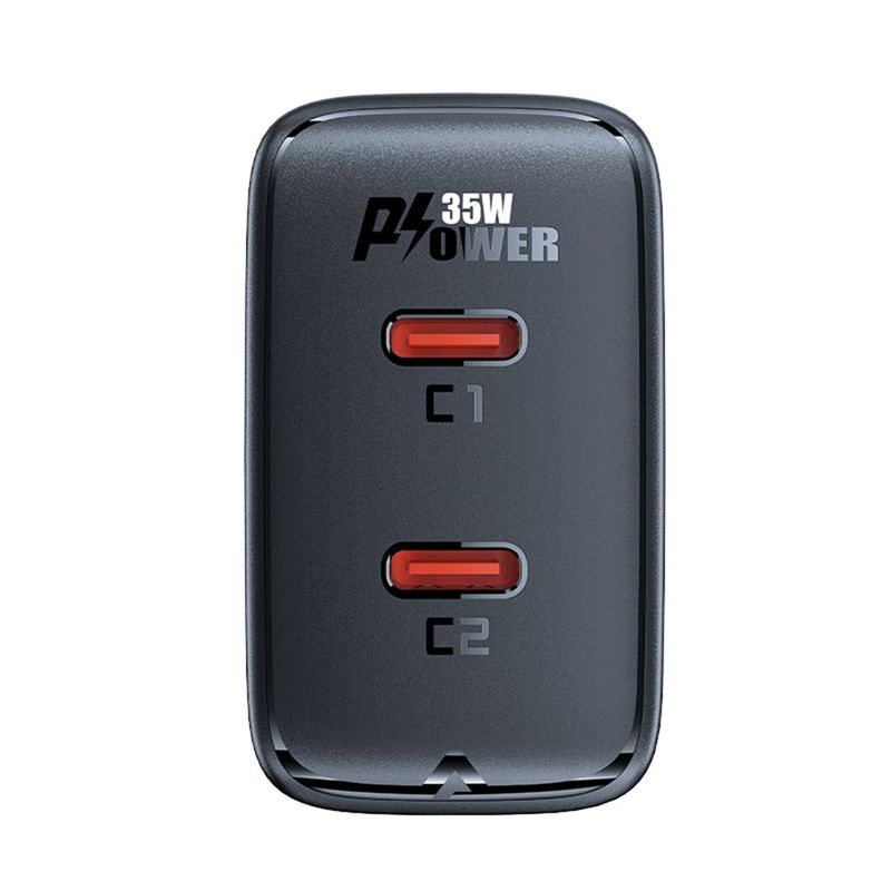 Laptop, Telefoane si Tablete - Telefoane mobile si accesorii - Accesorii Telefoane - Incarcatoare telefoane - Acumulator pentru Priza EU, 2x Type-C, GaN, Universal - Acefast (A49) - Negru - Infinity.ro