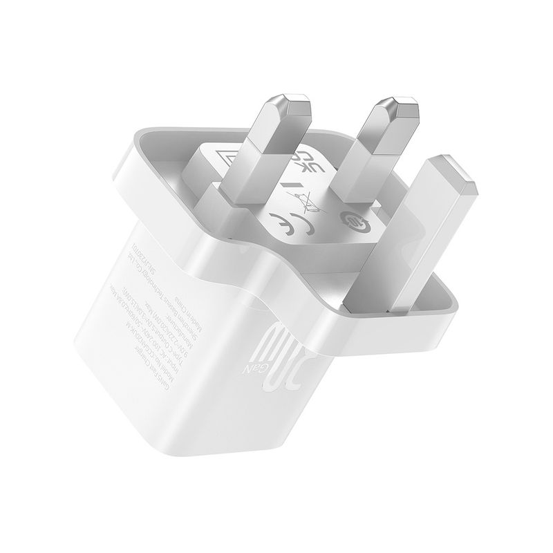 Laptop, Telefoane si Tablete - Telefoane mobile si accesorii - Accesorii Telefoane - Incarcatoare telefoane - Incarcator UK Type-C, 30W - Baseus GaN5 (P10110906213-00) - Alb - Infinity.ro