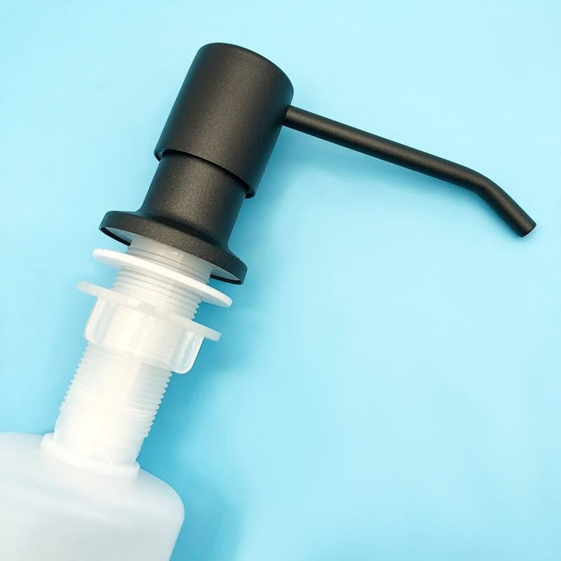 Casa si Gradina - Sanitare - Suporturi si accesorii baie - Dispensere - Dozator Incorporabil Negru, Pentru Chiuveta, Sapun, Detergent, 300ml - Infinity.ro