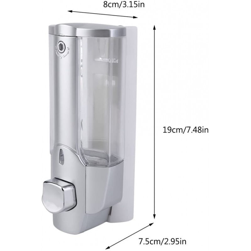 Casa si Gradina - Sanitare - Suporturi si accesorii baie - Dispensere - Dozator De Sapun, Argintiu, Montaj Perete, 350ml - Infinity.ro