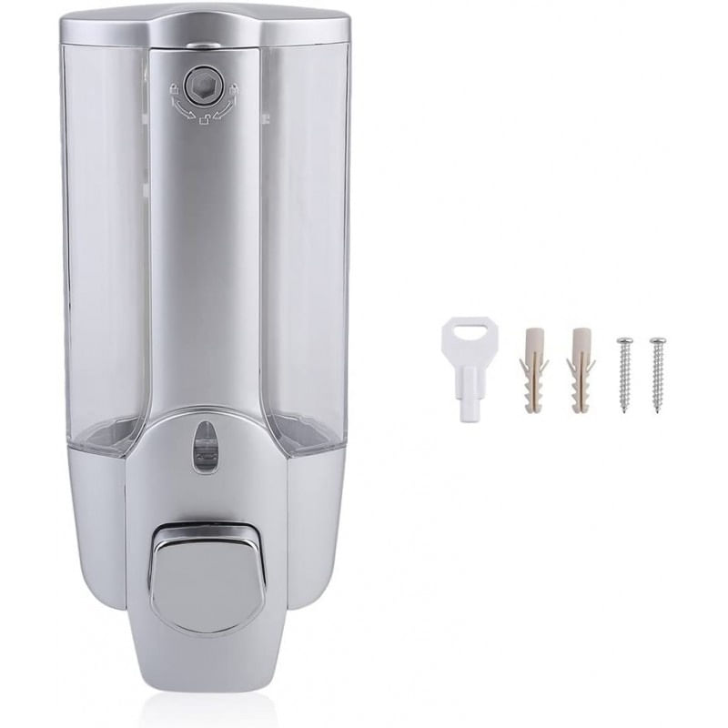 Casa si Gradina - Sanitare - Suporturi si accesorii baie - Dispensere - Dozator De Sapun, Argintiu, Montaj Perete, 350ml - Infinity.ro