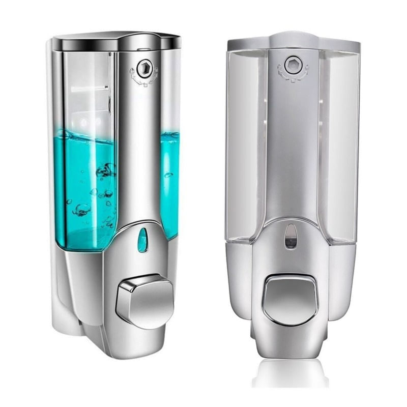 Casa si Gradina - Sanitare - Suporturi si accesorii baie - Dispensere - Dozator De Sapun, Argintiu, Montaj Perete, 350ml - Infinity.ro