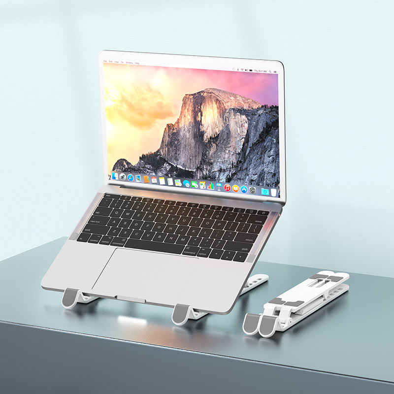 Laptop, Telefoane si Tablete - Telefoane mobile si accesorii - Accesorii Telefoane - Suport si docking telefoane - Suport de birou Pliabil, Borofone BH70 Eagle, pentru Laptop cu o lungime de 15,6 inch, Alb - Infinity.ro