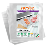 Market - Curatenie si intretinere casa - Produse bucatarie - Pungi si folii alimentare - Set 100 Pungi Gofrate pentru Vidat Neste®, 25 x 25 cm - Infinity.ro