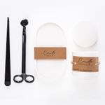 Casa si Gradina - Decoratiuni - Aromaterapie si lumanari - Lumanari si candele - Set lumanare parfumata, suport lumanare, accesoriu elegant pentru stins lumanarea si foarfeca de taiat fitil lumanare - Infinity.ro