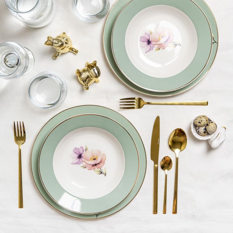 Casa si Gradina - Bucatarie si vesela - Vesela si tacamuri - Farfurii si boluri - Farfurie desert AMBITION Flores, 19cm, portelan, model floral - Infinity.ro