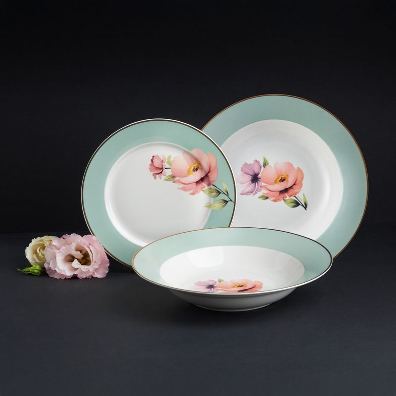 Casa si Gradina - Bucatarie si vesela - Vesela si tacamuri - Farfurii si boluri - Farfurie desert AMBITION Flores, 19cm, portelan, model floral - Infinity.ro