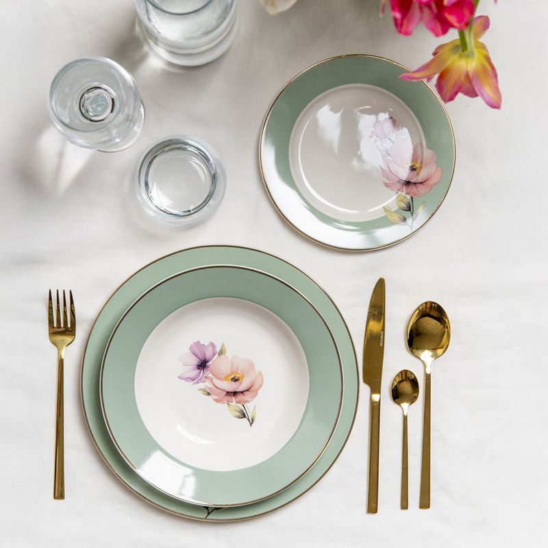 Casa si Gradina - Bucatarie si vesela - Vesela si tacamuri - Farfurii si boluri - Farfurie desert AMBITION Flores, 19cm, portelan, model floral - Infinity.ro