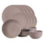 Casa si Gradina - Bucatarie si vesela - Vesela si tacamuri - Farfurii si boluri - Set farfurii 16 piese, pentru 4 persoane, Latte, Cesiro, Crem Lucios - Infinity.ro