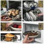 Casa si Gradina - Bucatarie si vesela - Vesela si tacamuri - Farfurii si boluri - Set farfurii 18 piese, pentru 6 persoane, Hawaii, Cesiro, Alb ivoire cu frunze negre - Infinity.ro