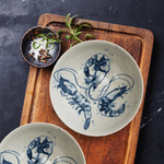 Casa si Gradina - Bucatarie si vesela - Vesela si tacamuri - Farfurii si boluri - Set farfurii 16 piese, pentru 4 persoane, Albastru Marin, Cesiro, Alb cu creveti - Infinity.ro