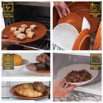 Casa si Gradina - Bucatarie si vesela - Vesela si tacamuri - Farfurii si boluri - Set farfurii 18 piese, pentru 6 persoane, Wall, Cesiro, Alb/Caramiziu - Infinity.ro