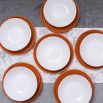 Casa si Gradina - Bucatarie si vesela - Vesela si tacamuri - Farfurii si boluri - Set farfurii 18 piese, pentru 6 persoane, Wall, Cesiro, Alb/Caramiziu - Infinity.ro