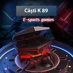PC, gaming si accesorii - Gaming - Accesorii gaming - Controlere, Volane si Casti gaming - Casti Bluetooth pentru Gaming Techstar® K98, Bluetooth 5.0, Microfon, Control prin atingere, Indicator LED, Rezistente - Infinity.ro